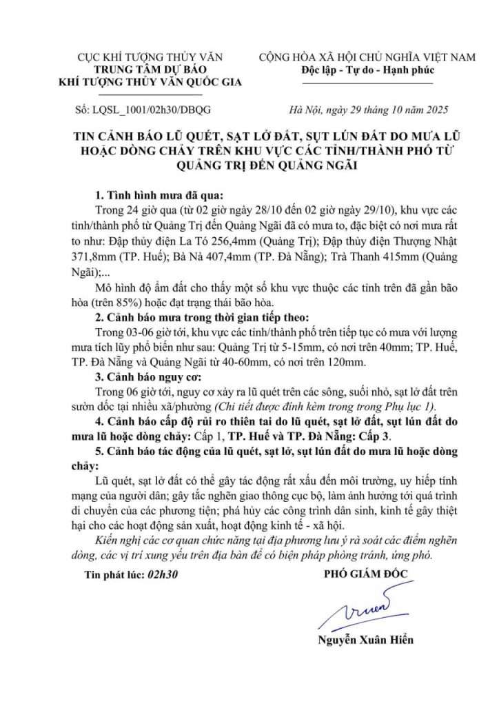 CẢNH BÁO KHẨN CẤP: LŨ QUÉT – SẠT LỞ ĐẤT ĐE DỌA NHIỀU KHU VỰC TỪ QUẢNG TRỊ ĐẾN QUẢNG NGÃI 1 z7165843108670 e679559deac231071938b6d23a144364